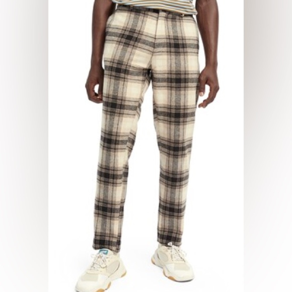 SCOTCH & SODA Stuart Black and Tan Plaid Pants